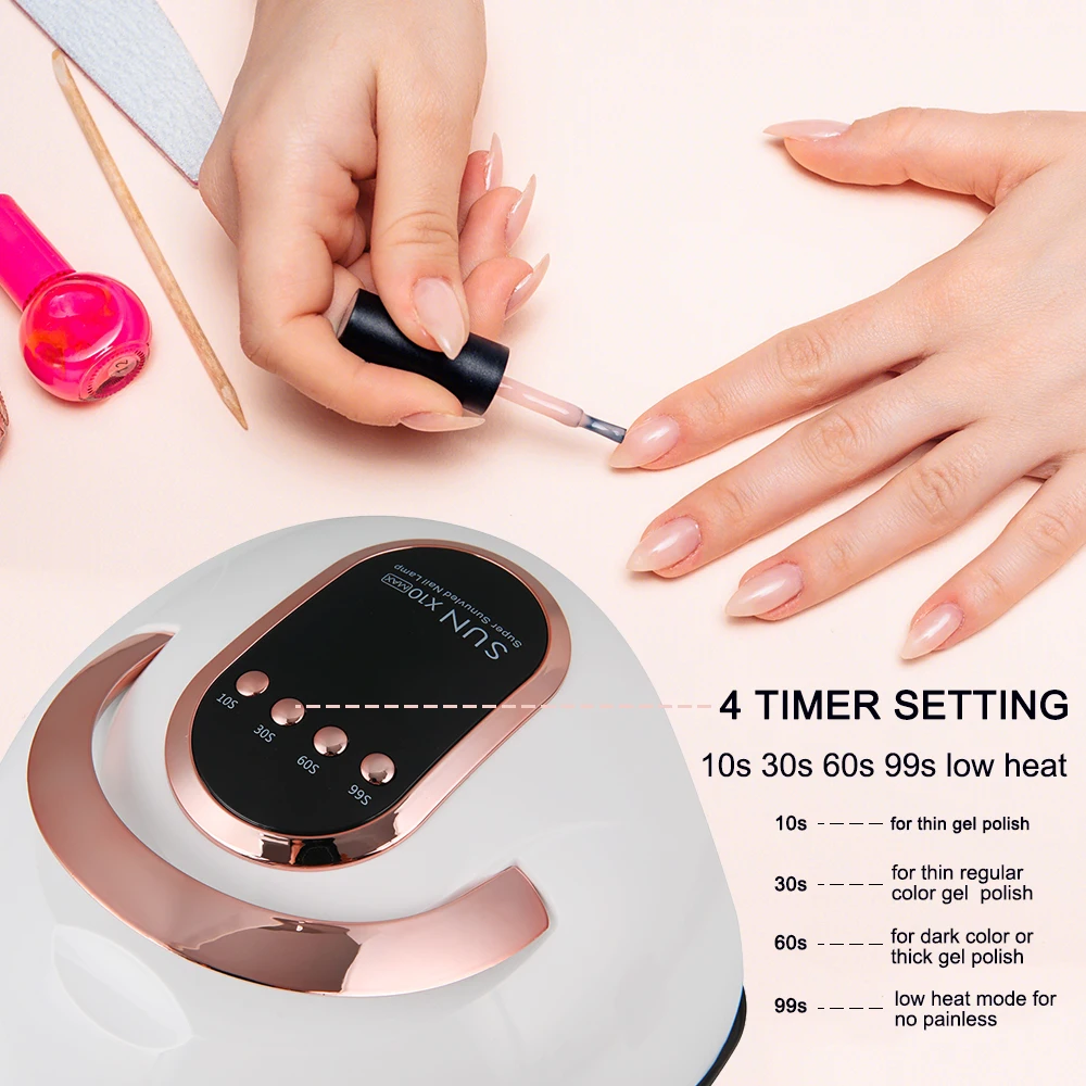 Lampada per unghie aggiornata da 90 LED Sensore a infrarossi Luce per unghie per manicure per polimerizzazione rapida Gel Smalto per unghie Macchina per asciugare le unghie Strumenti per saloni