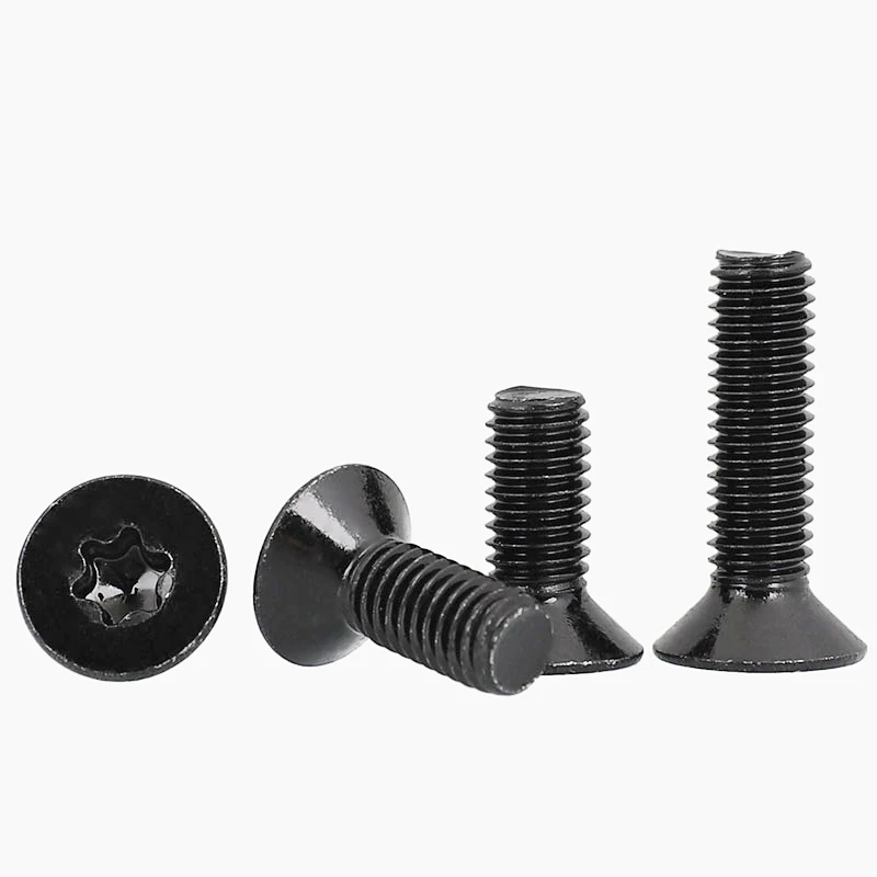 50/ 20/ 10/ 5 uds M1.6 M2 M2.5 M3 M4 M5 M6 Gb2673 negro A2-70 304 cabeza Torx de acero inoxidable tornillo avellanado plano perno de seis lóbulos