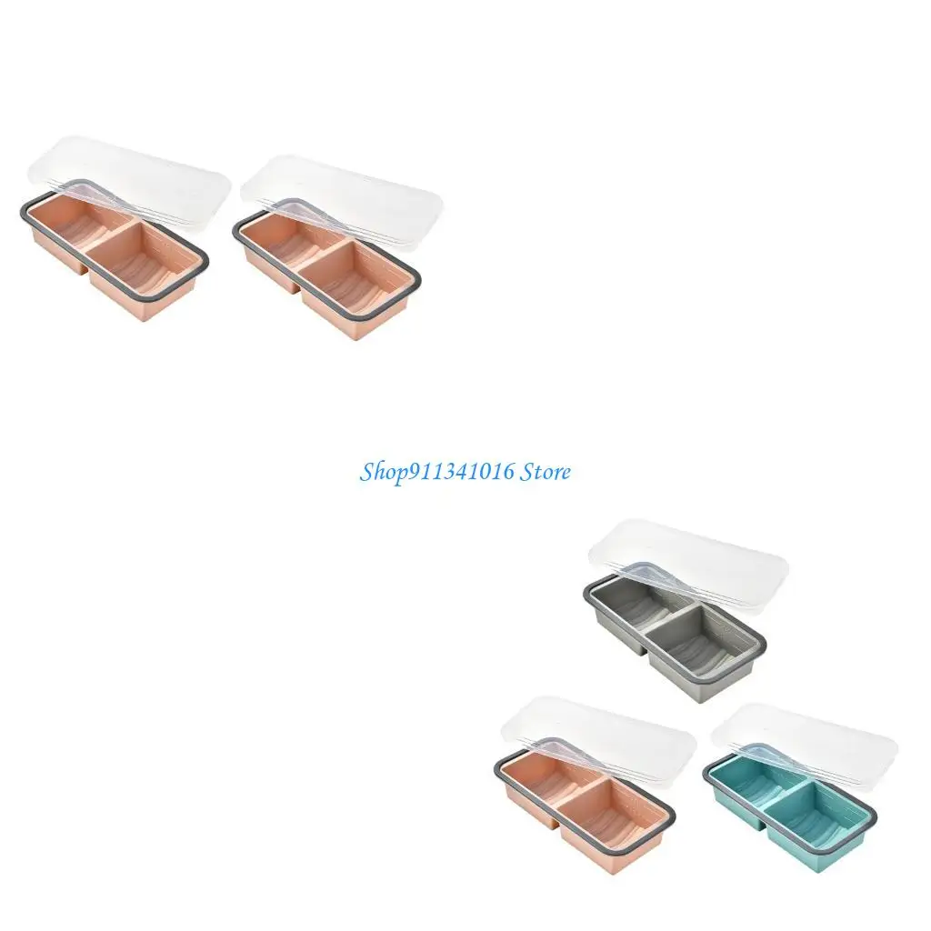 

2 шт. пищевой силиконовый контейнер для морозильной камеры с крышкой, эффективная консервация, силиконовая текстура для детского