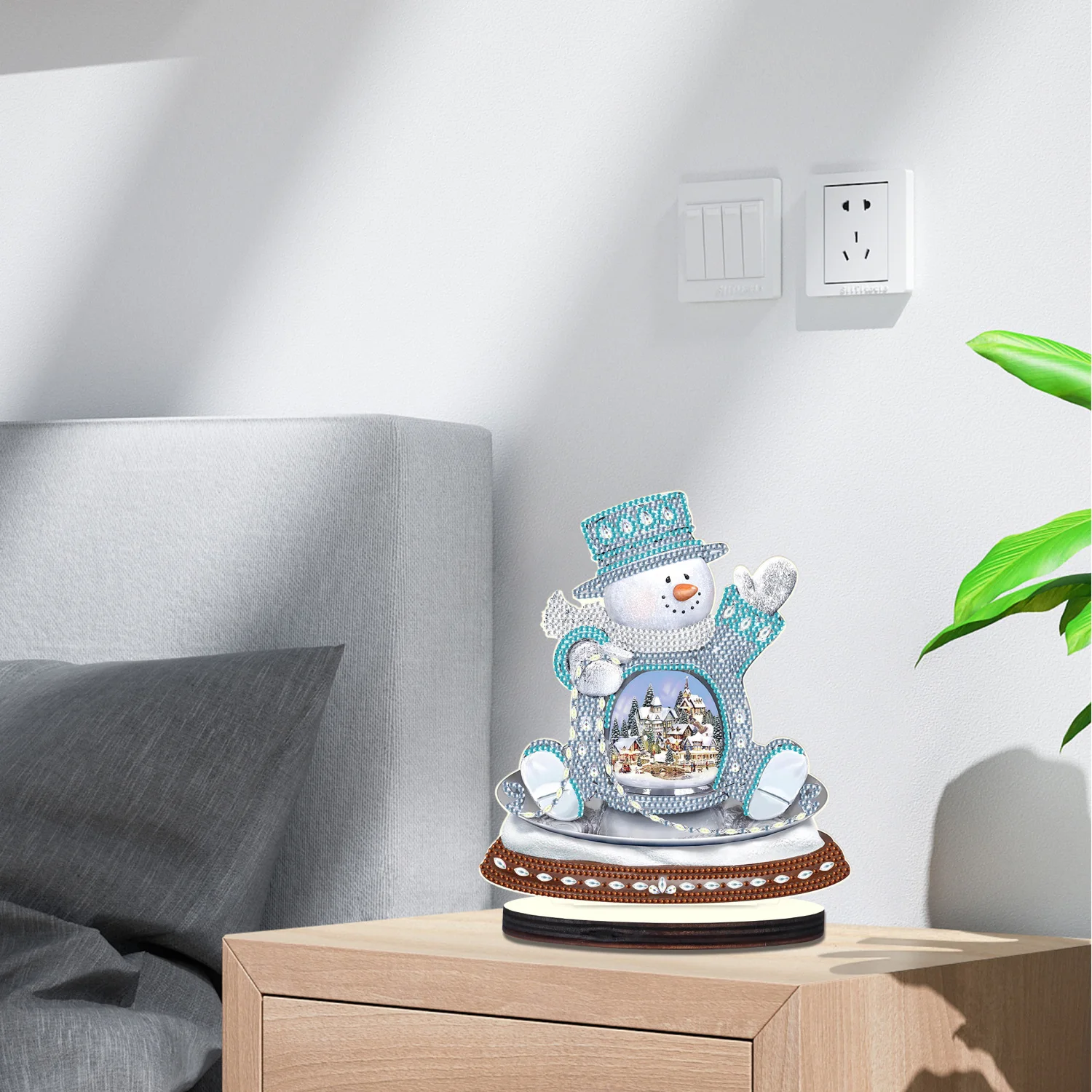 

Diamond Art Painting Ornaments Kits for Adults,Christmas theme Crystal Special Shape Diamond Ornaments Home Tabletop decor Gift