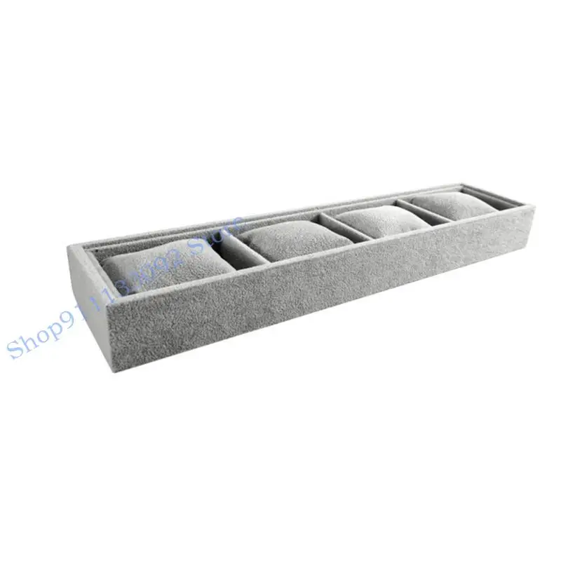 

H9ED Stylish Watch Presentation Tray Velvets Exhibition Stand for Jewelry Collectors