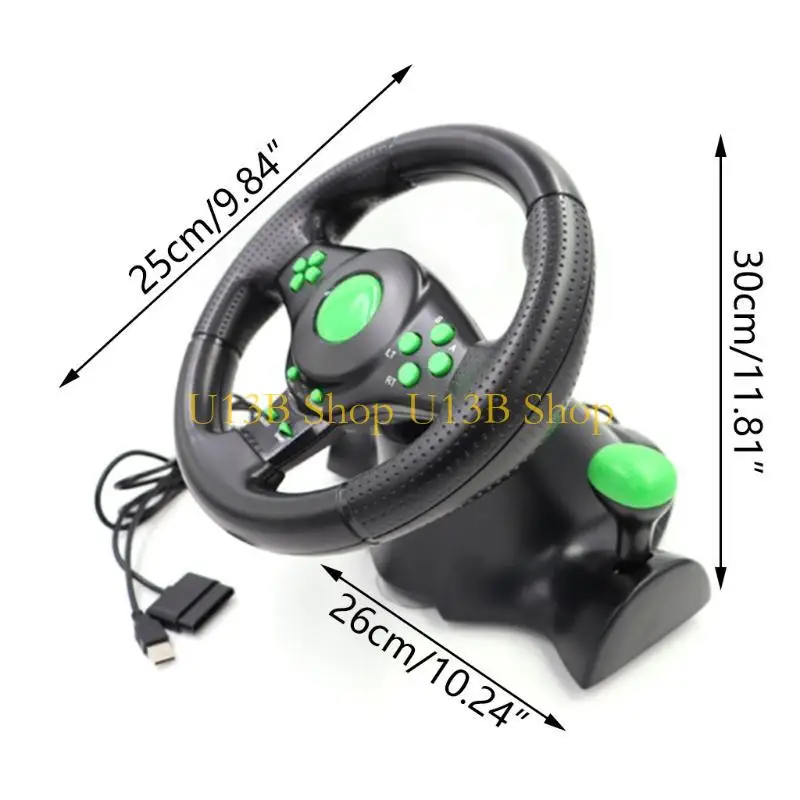 U13B 4 في 1 عجلة قيادة للألعاب مع الدواسات 180 درجة التناوب عجلة القيادة USB CAR