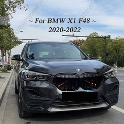 자동차 전면 듀얼 라인 키드니 그릴, BMW X1 F48 SUV sDrive18i sDrive20i xDrive20i 2020-2022 레이싱 그릴, 자동차 액세서리