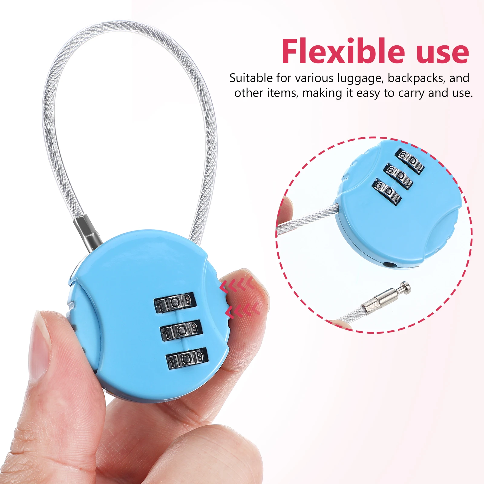 

10 Pcs Steel Rope Lock 13 5cm Password Luggage Locks for Suitcase Travel Backpack Colorful Safe Zinc Alloy Small Locks Code
