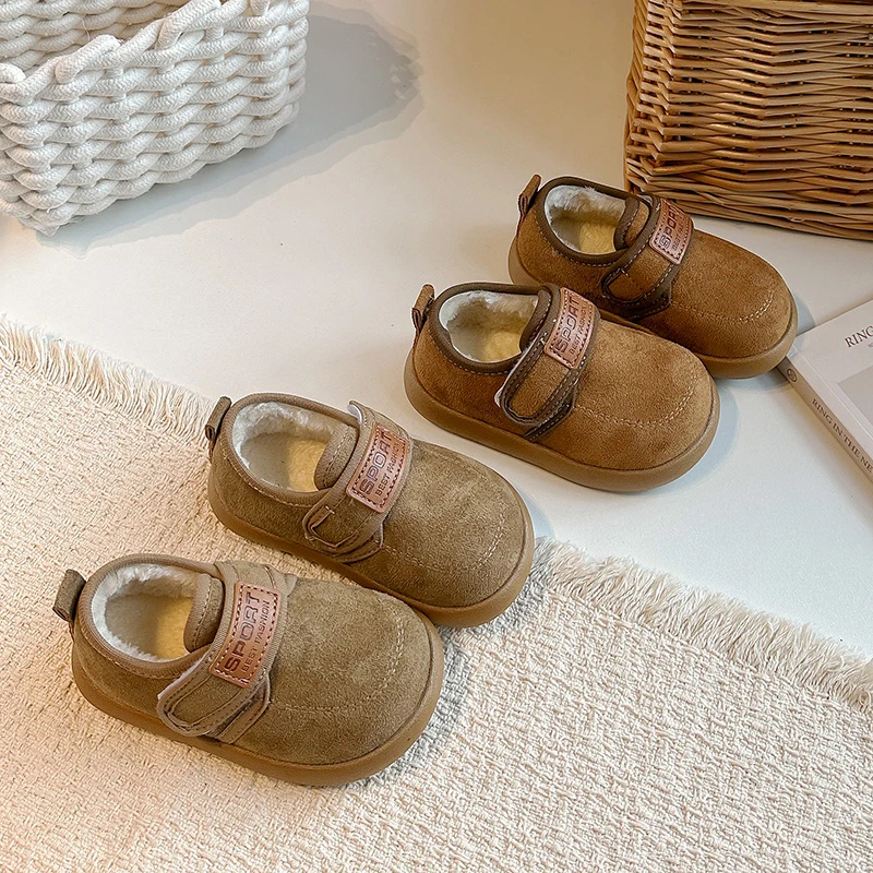 2026 Winter Baby Girls Shoes New Toddler Snow Boots Children Infant Plush Warm Kids Short Boots  Cotton Casual  Shoes 23-32