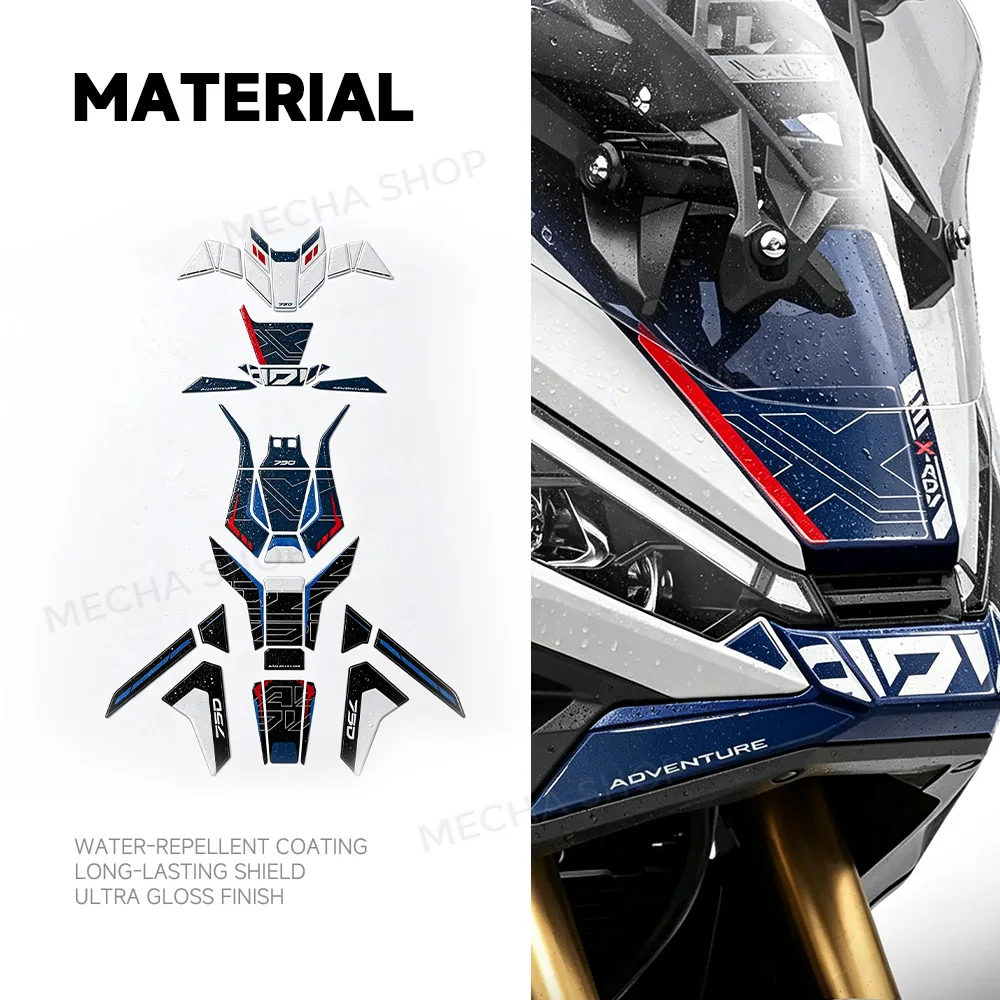 For X-ADV 750 2026 on Tricolor Edition 3D Resin Sticker Protection Kit Motorcycle Accessories 5