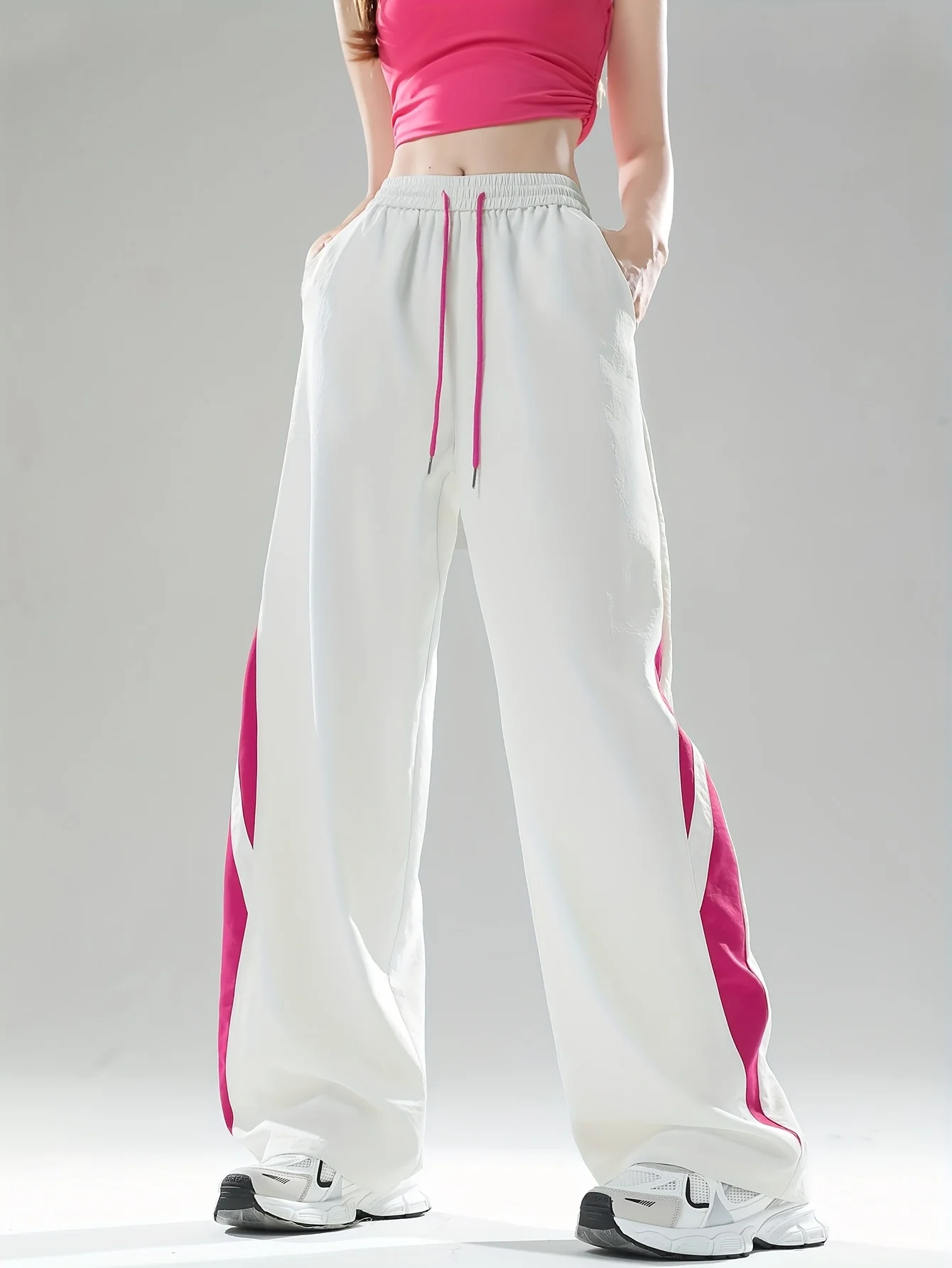 2026 Spring Autumn Hot Sale Personalized Fashionable Y2k White Pants Trendy Fashion Vintage Print Loose Women's Sports Pants