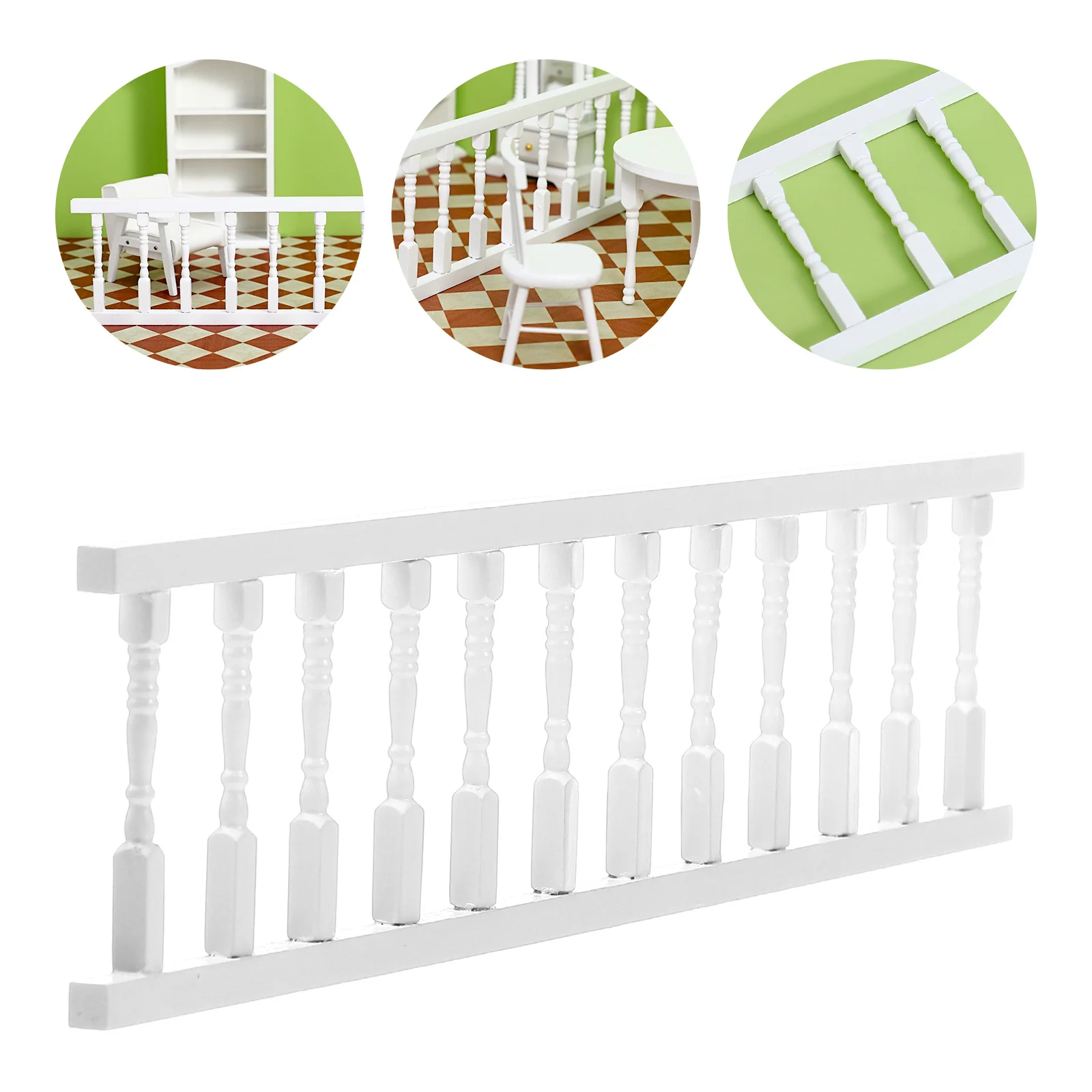 

1pc Mini White Railing Diy Dollhouse Decor Kids Photography Props Miniature Furniture Miniature Furniture Accessory