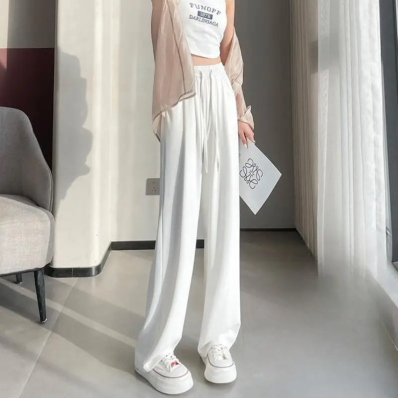 

Широкие брюки, винтажные женские зимние минималистичные мешковатые брюки для отдыха, плюшевые флисовые трикотажные модальные непринужденные лоскутные пояса для девочек в стиле ретро