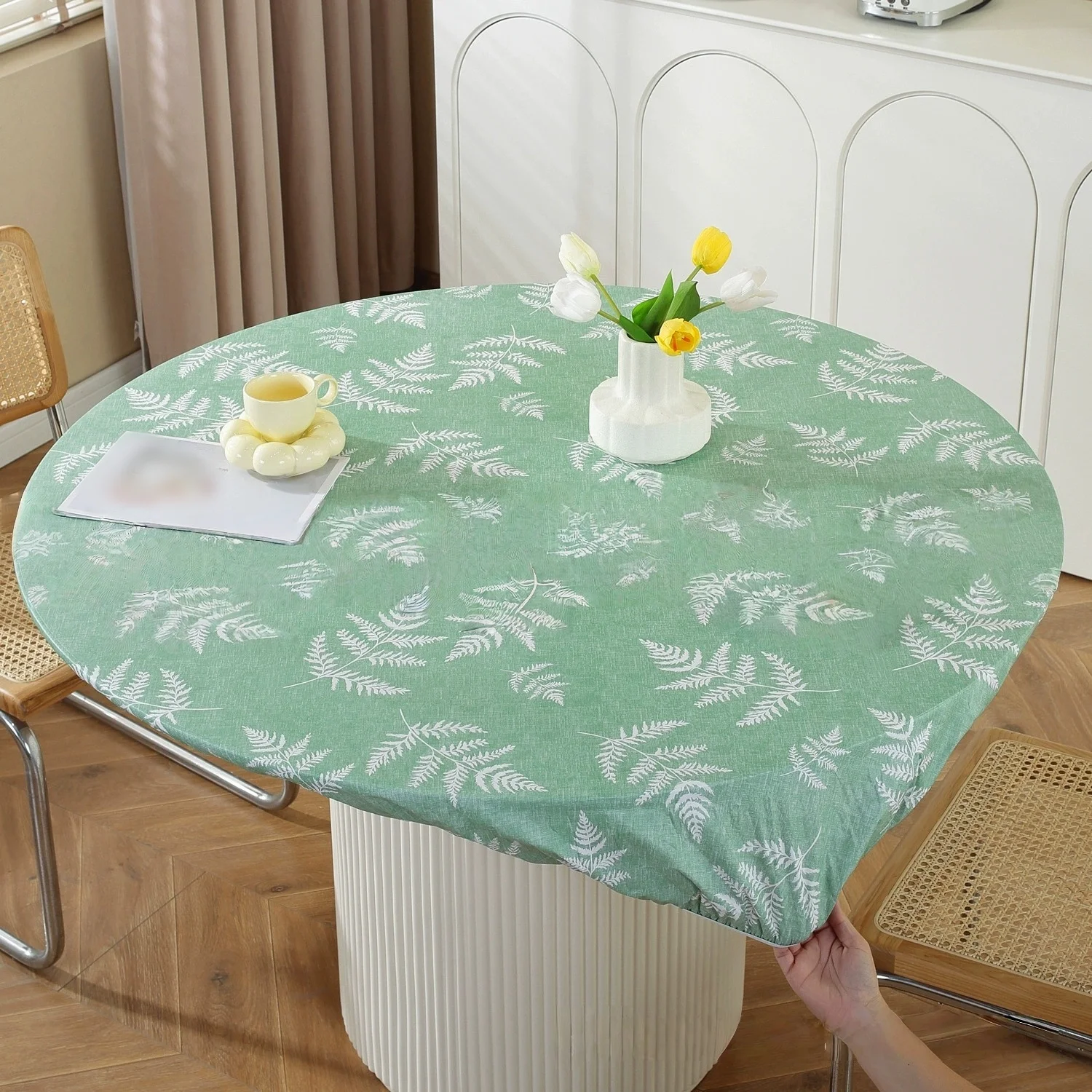 1pc Runde Tisch Abdeckung Wasserdicht Öl-Beweis Tischdecke Elastische Küche Esszimmer Hochzeit Party Tisch Abdeckung Hause Dekoration