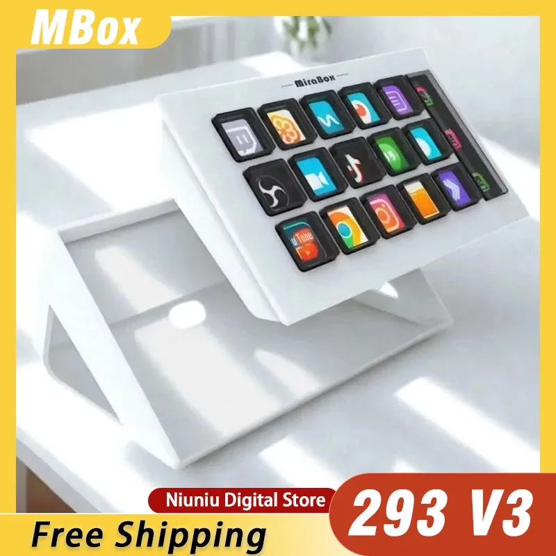 

Mbox 293V3 Visual Keyboard Lcd Button 15 Keys Live Content Creation Controller Custom Compatible for Win/macos/android/ios Gift