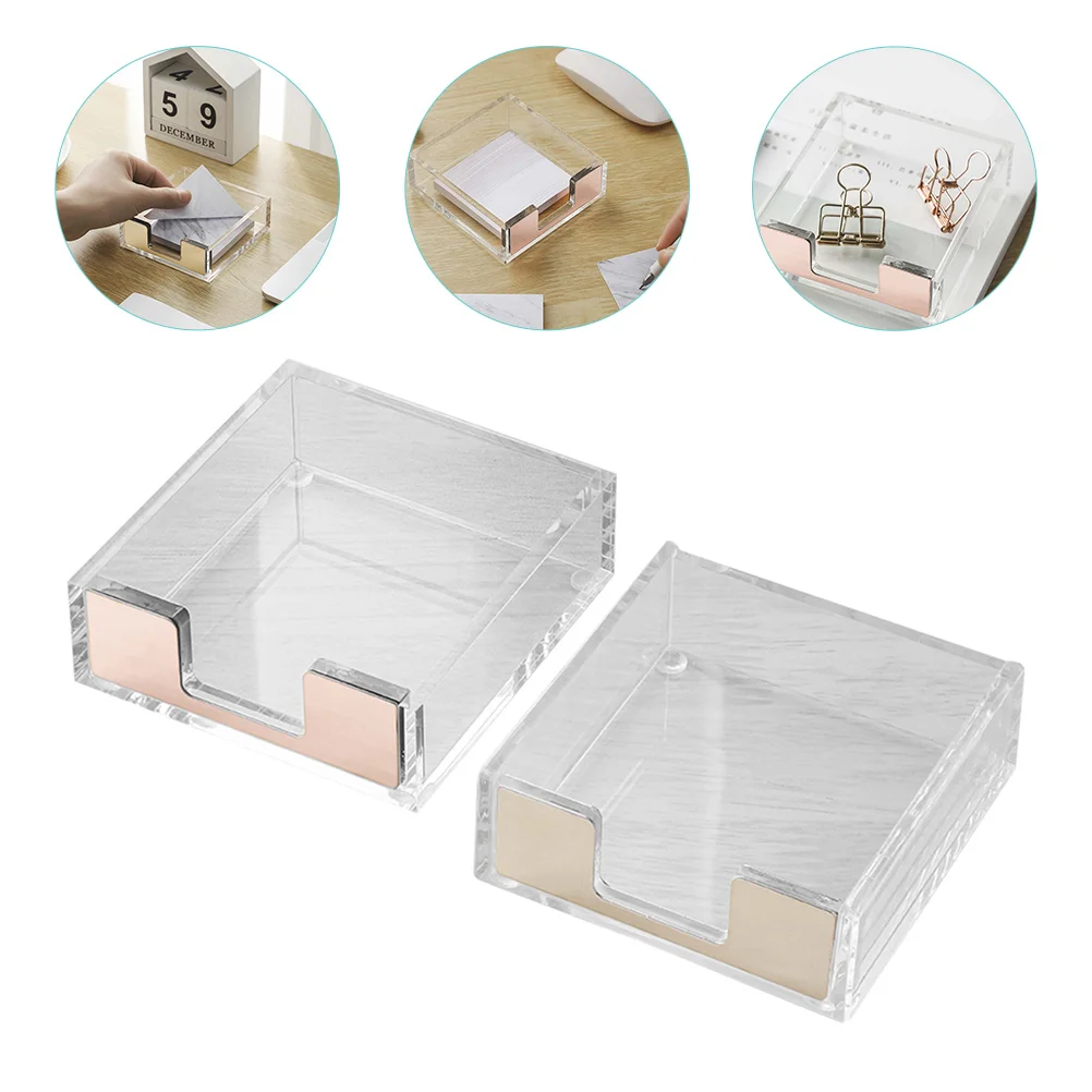 

2 Pcs Note Box Pen Holder Desk Paper Stationery Rack Clip for Paperclip Holders Office Supplies Storage Memo