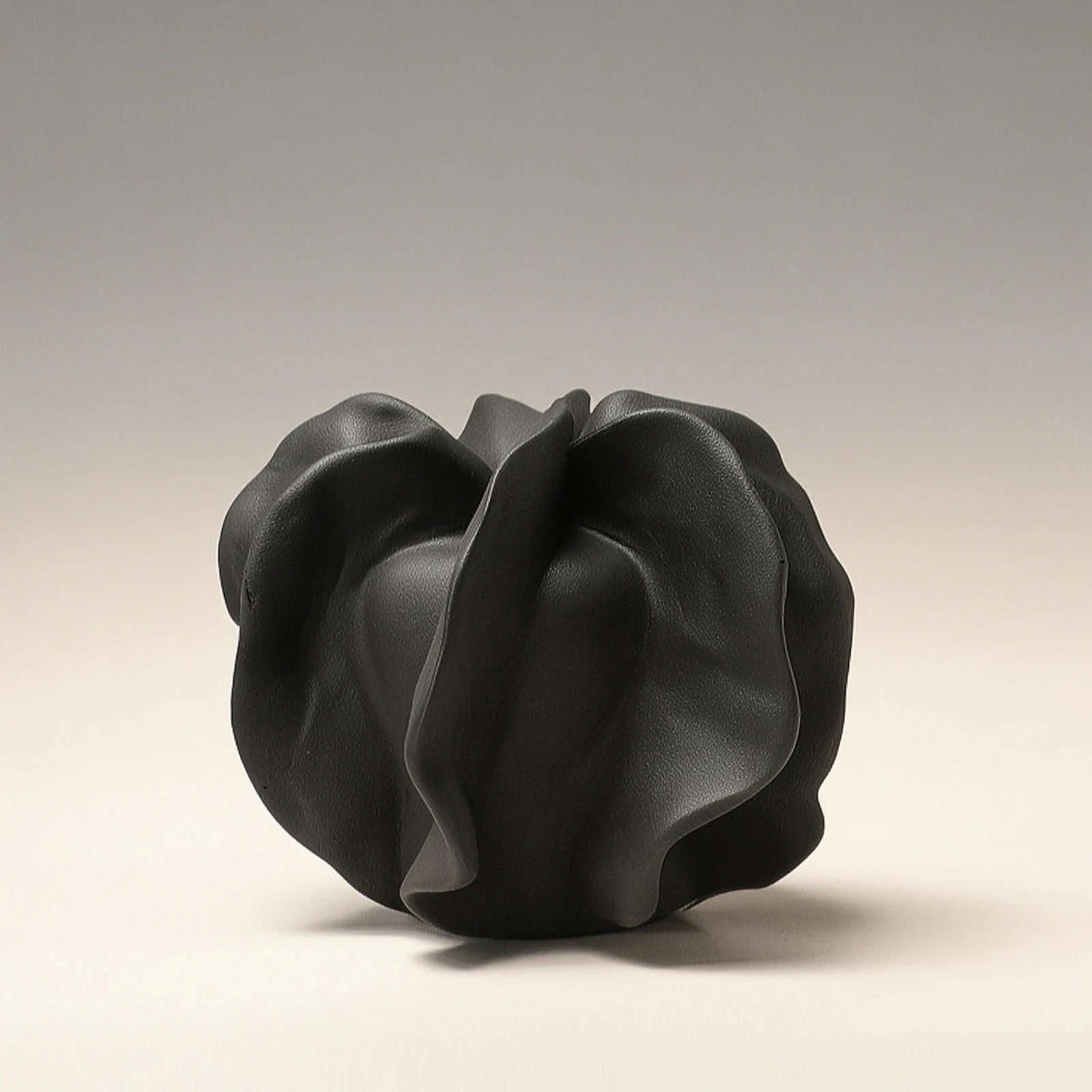 Vase with Folded Petal Design Minimalist Sculptural Vase Sculpture Decorative Decor Tabletop for Minimalists, Console Table