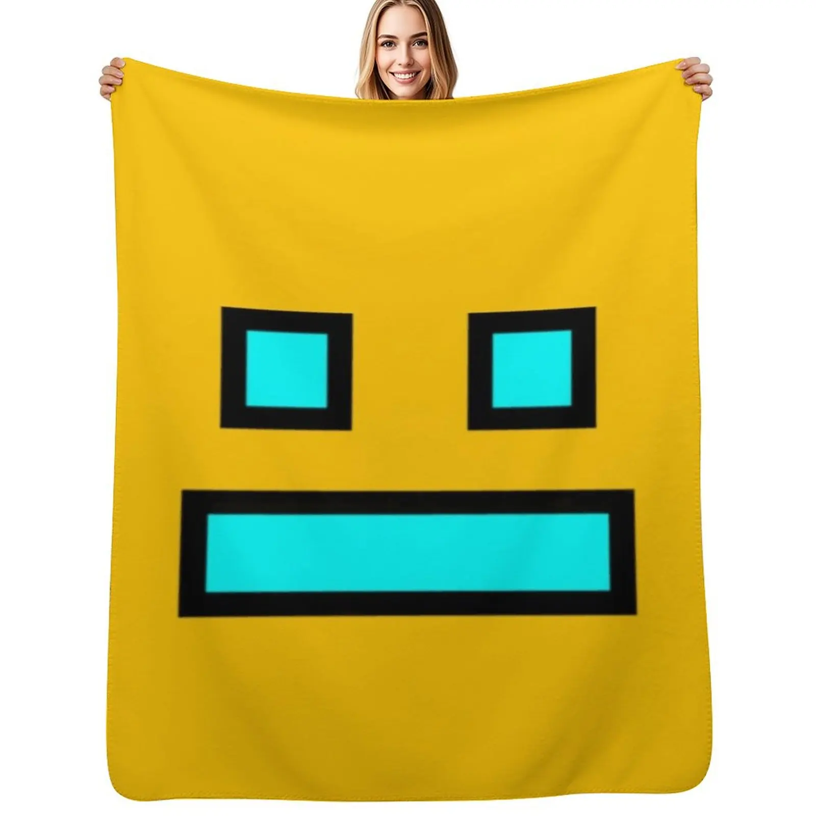 Geometry Dash Throw Blanket Color Fast Cozy Throw Blanket