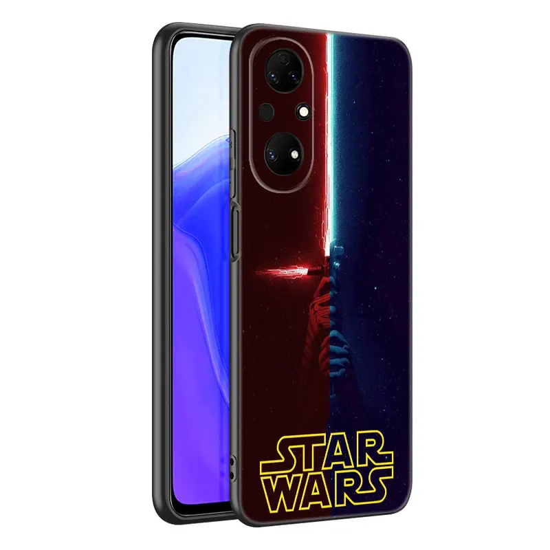 Stars W-Wars Black Phone Case For Huawei Pura 70 Ultra P20 P30 P40 Lite P60 Art P50 Pro P50E P Smart 2018 2019 2020 2021