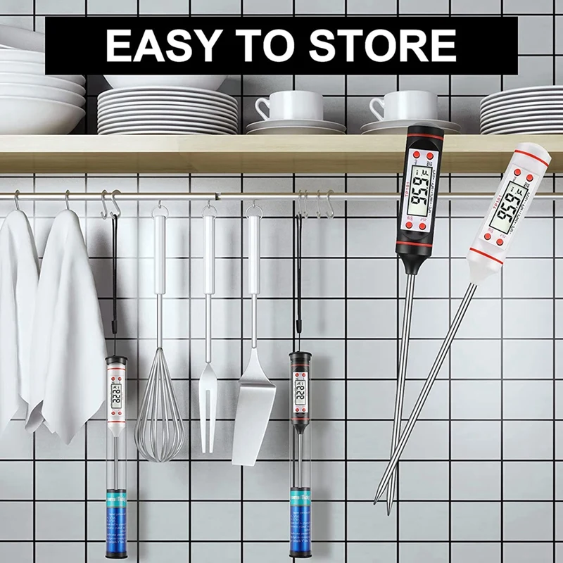Termômetro de alimentos de cozinha termômetro de carne digital à prova d'água com sonda longa para vela, leite, fritar, assado