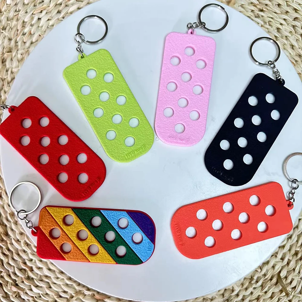 12PCS Luggage Tag Hole Keyring for Shoe Charms Decoration Keychain Suitable For Handbag Key shoe charms Accessory Decoration