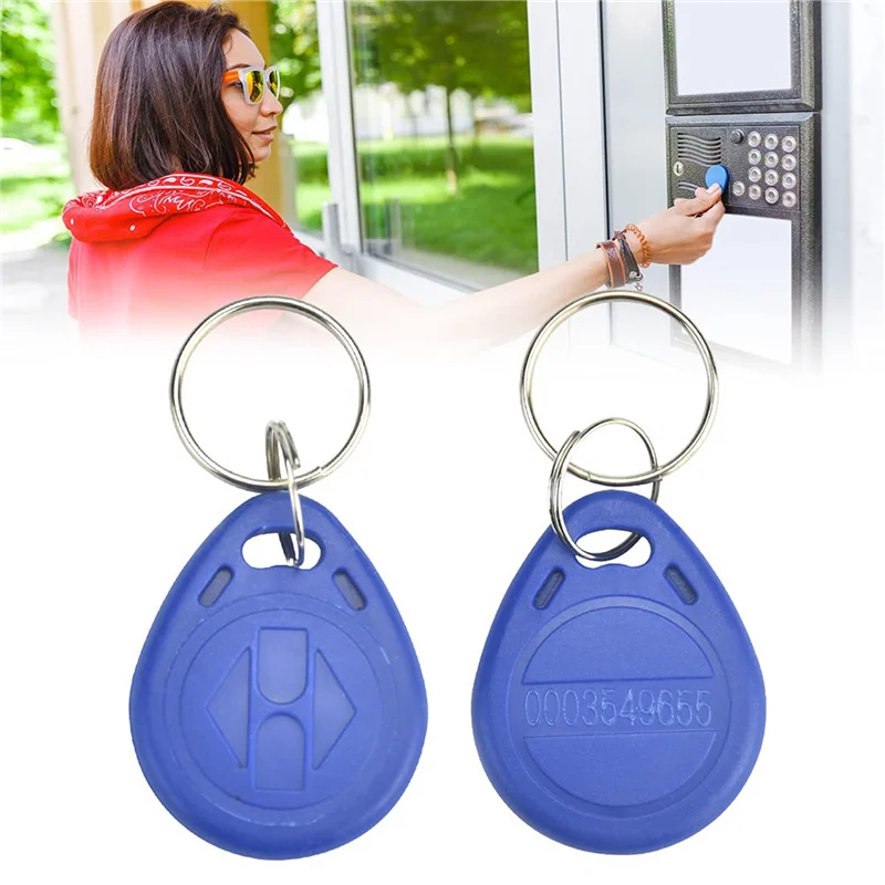 AT13 200Pcs 125 Khz Proximity ID Card RFID Keyfob Access Control Key For Door Entry Access Control System TK4100