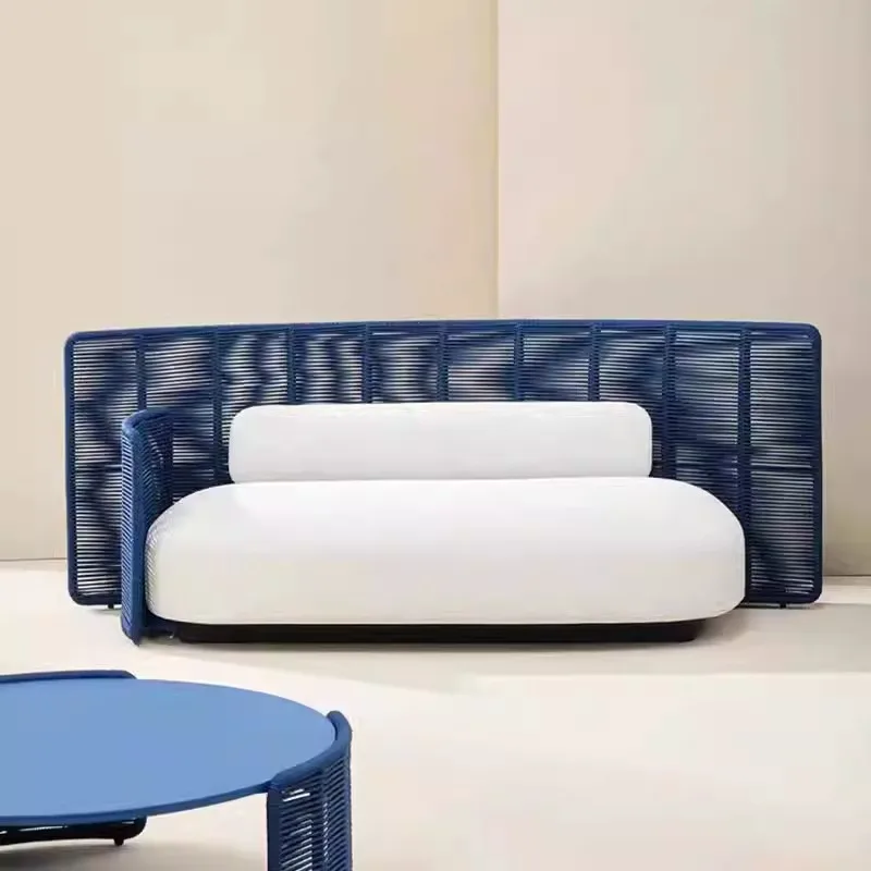 #Nordic Outdoor Courtyard Sofa Combination Vine Weaving Creative Design Garden Outdoor Single Person Furniture