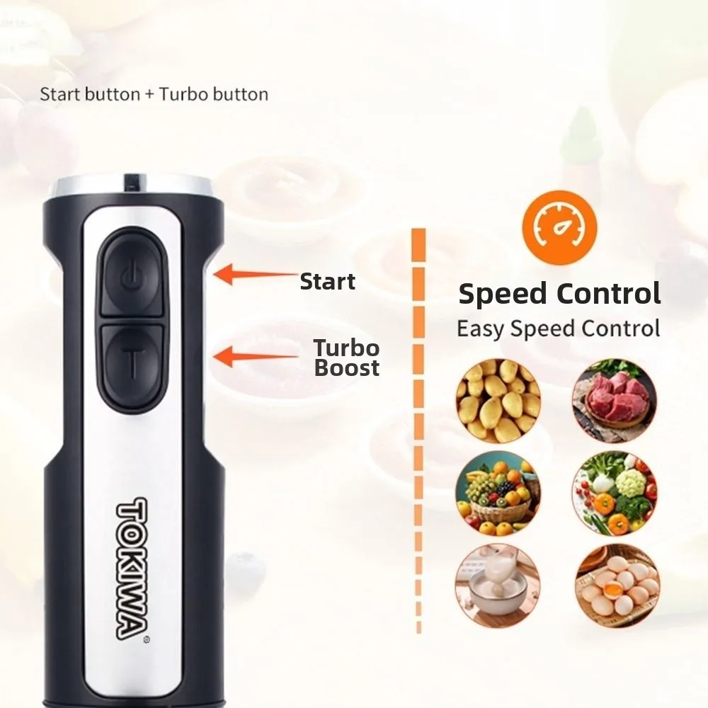 

Ручной блендер 5 в 1, 400 Вт, погружной электрический блендер из нержавеющей стали 316, многоцелевой пищевой измельчитель овощей, пищевая машина