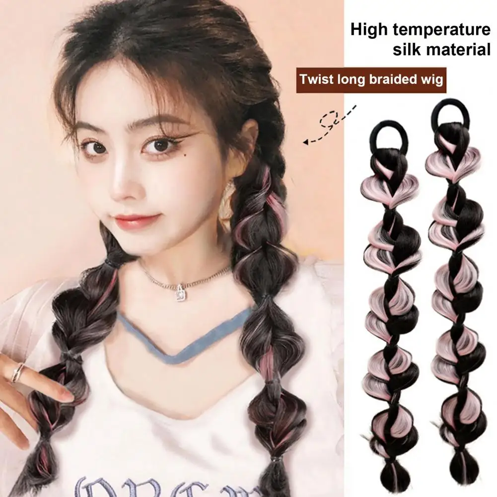 35cm donne Twist parrucche intrecciate parrucche di estensione dei capelli di seta ad alta temperatura Fluffy Bubble Braid coda di cavallo parrucca prodotto per capelli sintetici