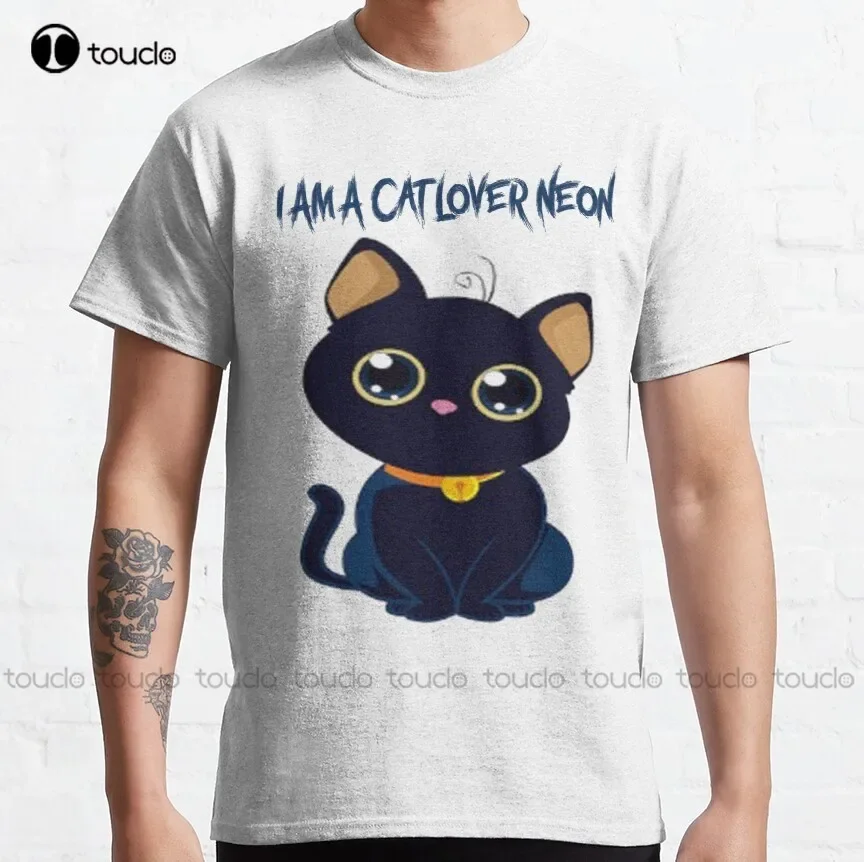 I Am A Cat Lover Neon Classic T-Shirt Sunflower Shirts For Women New Popular Breathable Cotton Custom Aldult Teen Unisex Xs-5Xl