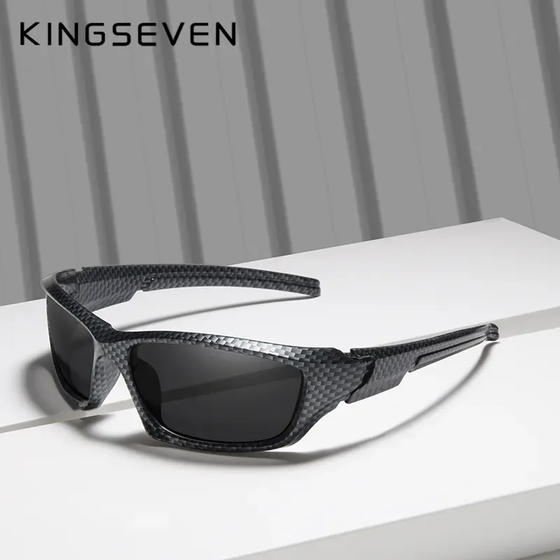 KINGSEVEN TR90 Polarized Sunglasses Brand 2023 Limited Men Carbon fiber Frame Fishing Driving Eyewear Sun Glasses Goggles