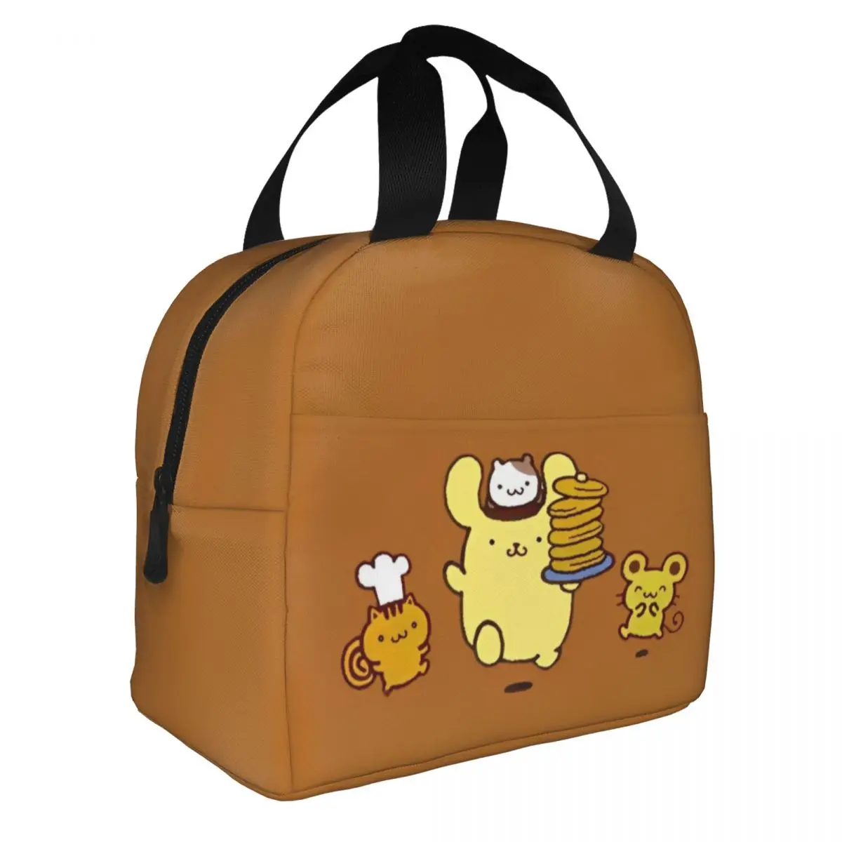 Pom Pom Purin Coming Insulated Lunch Bags Portable Meal Container Cooler Bag Tote Lunch Box College Outdoor Bento Pouch