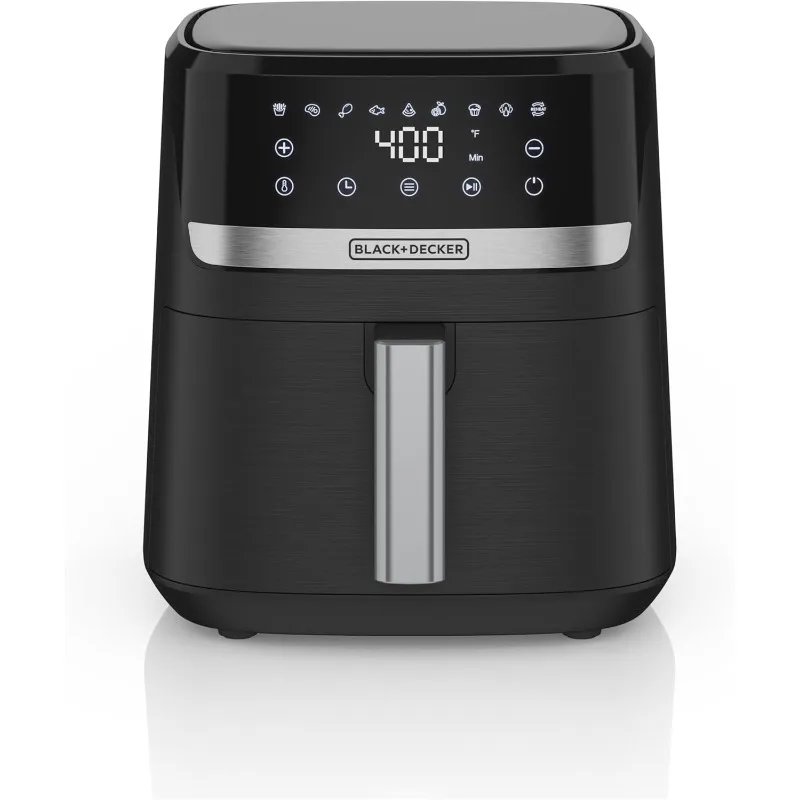 6QT Air Fryer, 60 minute timer & auto shut-off, LED touchscreen with 9 presets, 1500w up to 400 F