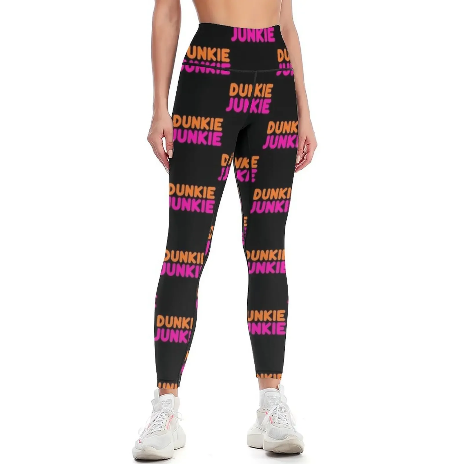 Dunkie junkie funny doughnut donut dunkin coffee lover food gift Leggings Tight fitting woman Legging sexy woman Womens Leggings