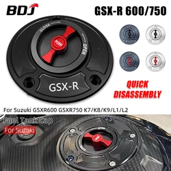 BDJ GSXR 600 K9 Gas Fuel Tank Cap Oil Fuel Tank Cover For Suzuki GSXR600 GSXR750 K7 K8 K9 L1 L2 Quick Release Tank Cover