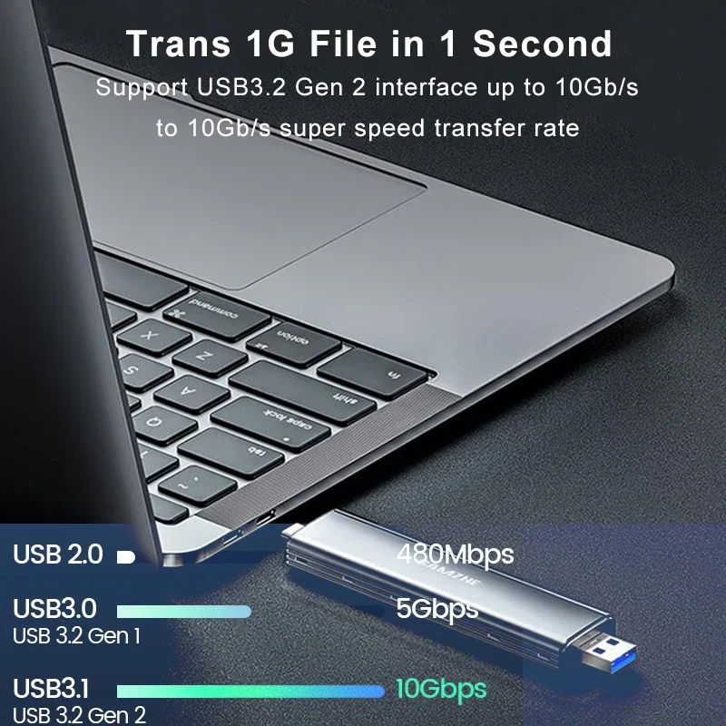 SAMZHE M.2 NVMe SSD Enclosure Doppia Protocollo NVMe SATA a USB 3.1 Gen2 10 Gbps NVMe PCI-E M.2 SSD Caso di Supporto UASP Per Hard Disk