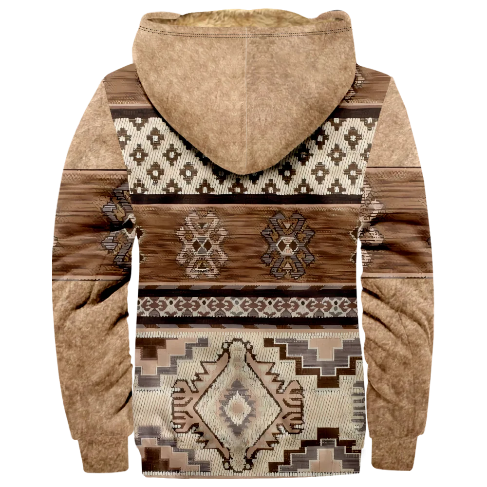 Jaket musim dingin pria, mantel mode musim dingin, jaket katun pola gaya Bohemian geometris Vintage, pakaian luar bepergian