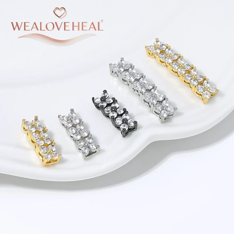 18K vergoldete Messing-Mikropavé-Zirkon-Mehrreihen-Abstandshalter für Perlenketten, Armbänder, DIY-Schmuckherstellungszubehör – Detail 19