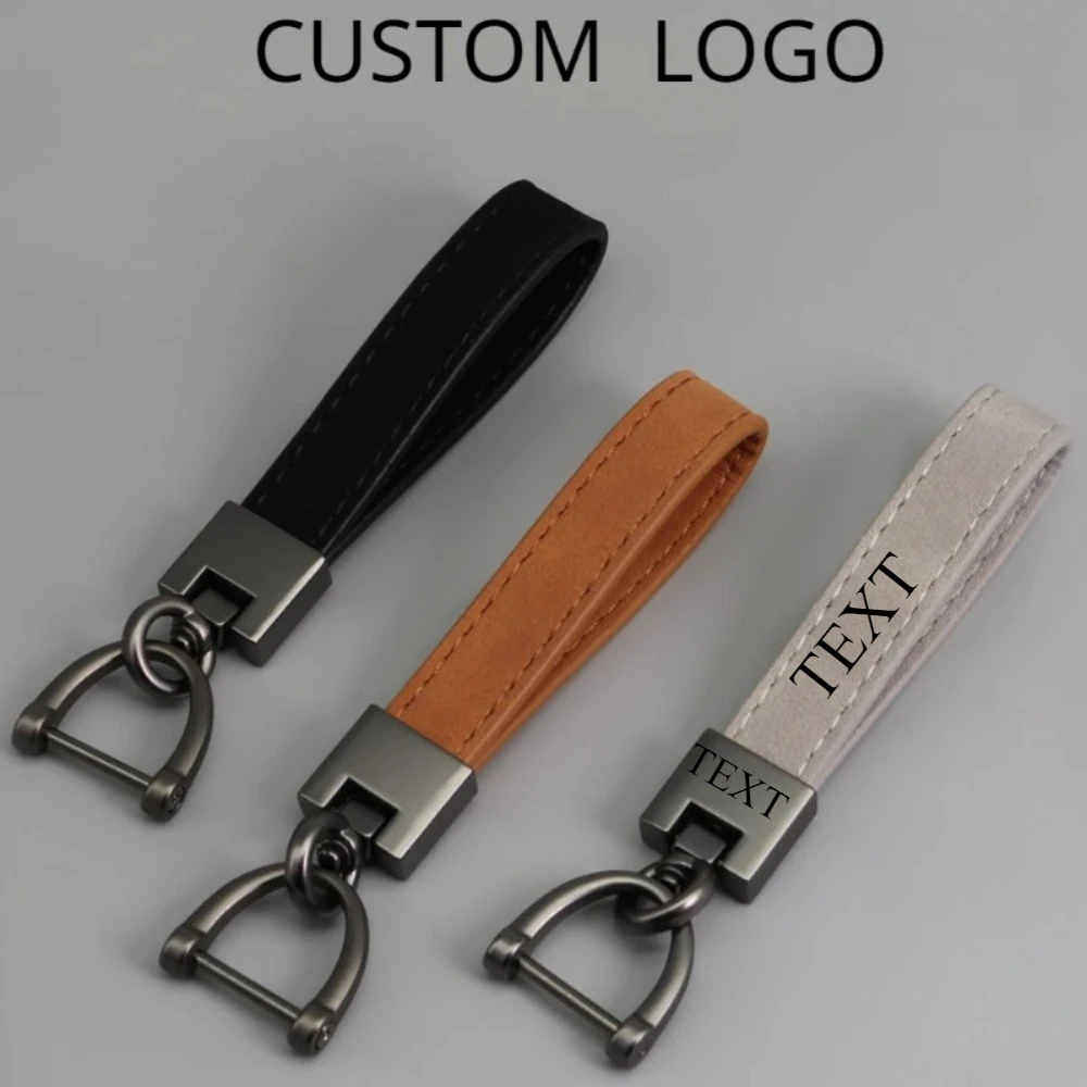 

Customized Cowhide Leather Keychain for Men and Women Retro Vintage Personal Car Logo Key Chain Laser Engrave Metal Keyring Gift