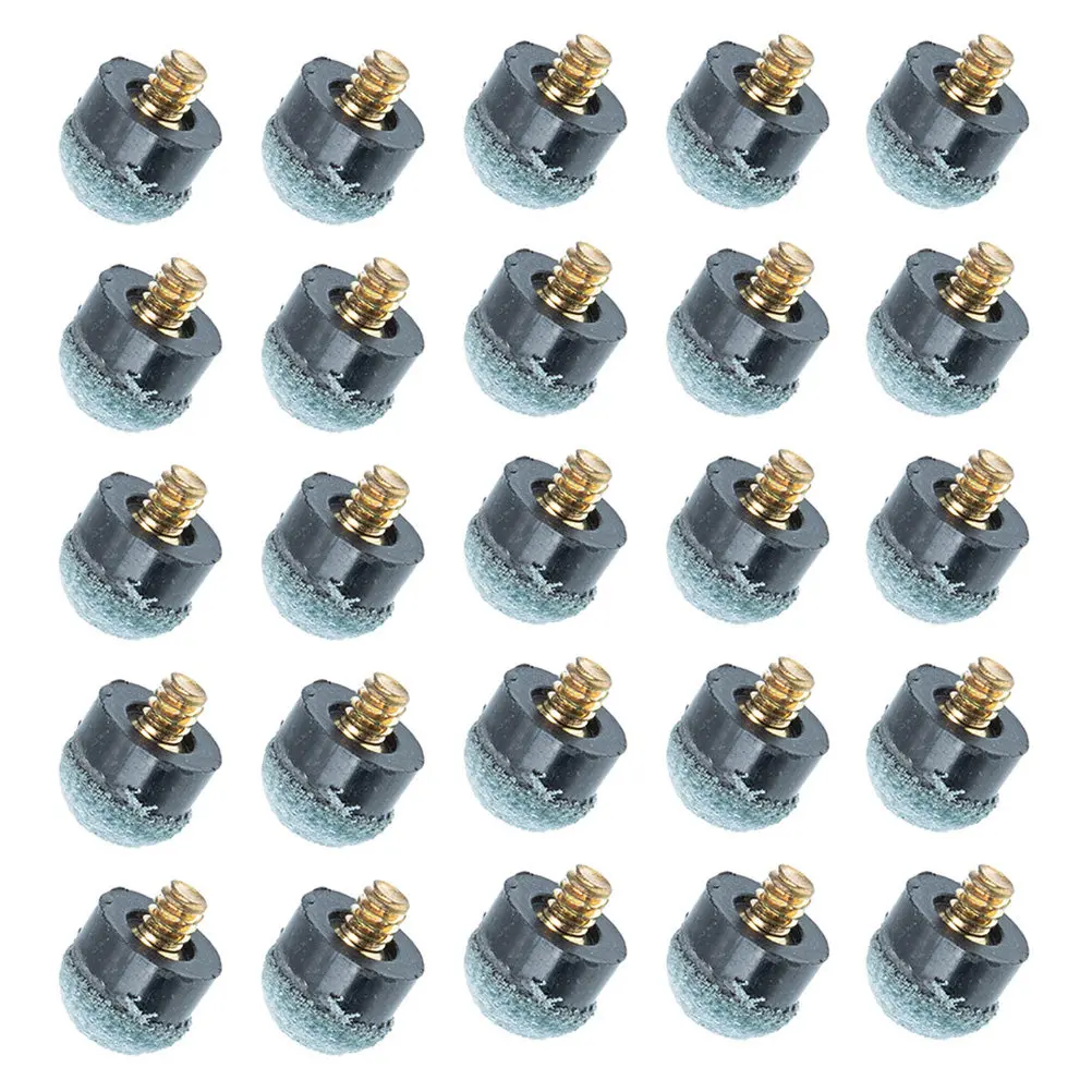 25Pcs Billiard Cue Tip Replacement High Wear-Resistant Screw-on Pool Cue Tips Billiard Pool Stick Parts Supplies