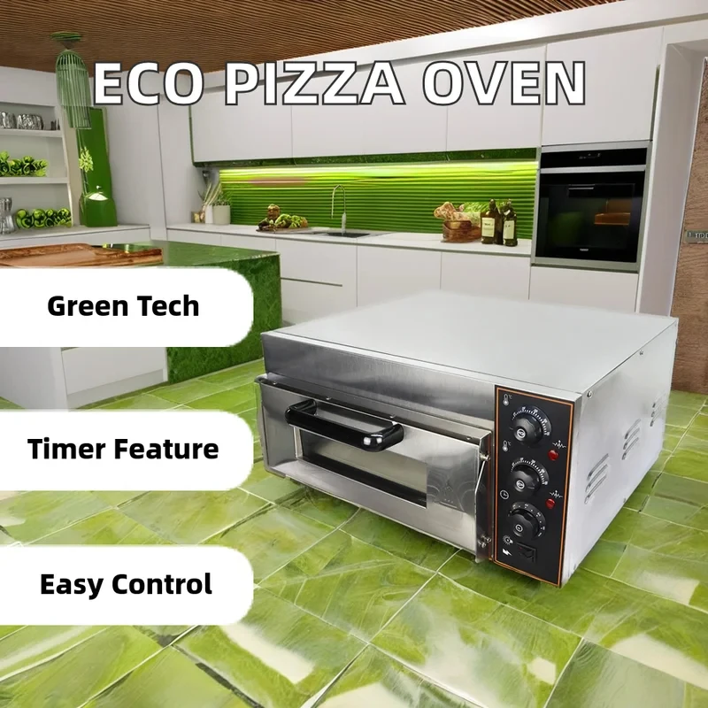 Stainless Steel Single Deck Pizza Oven – Home Kitchens & Commercial Baking, High Efficiency & Energy