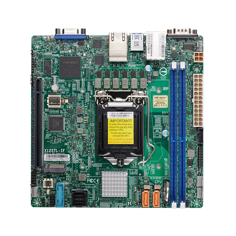 X12STL-IF For Supermicro C252 LGA1200 64GB DDR4-3200MHz M.2 6XSATA3 Mini-ITX Server Motherboard