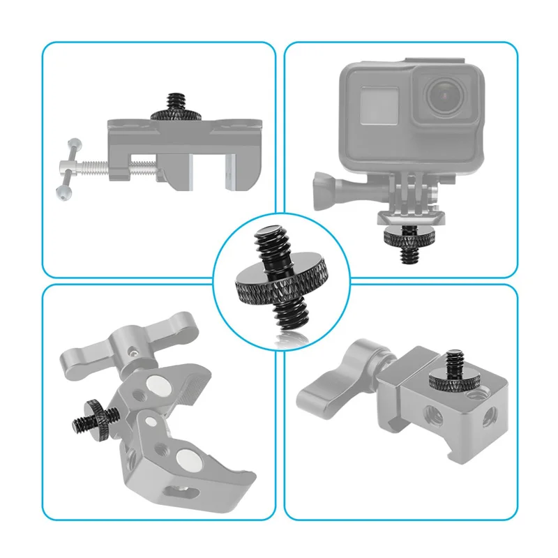 Für Kamera Stativ Mikrofon 1/4 "Stecker auf 1/4" Außengewinde Stativ Schraube Adapter Doppel Kopf Stud Standard Montage gewinde Konverter – Detail 6