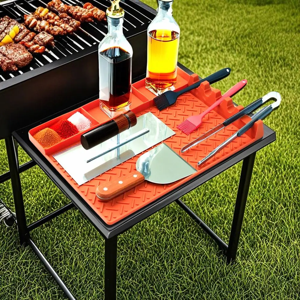 ABJN-Grill Tools Silicone For Kitchen Cooking Mat Heat-Resistant Griddle Grilling BBQ Utensils Mat