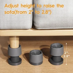 Eary 4pcs/set Furniture Hardware Non-Slip Shockproof Cushion Height Increasing Pads Protect Floor Soft Adjustable Furniture Pads