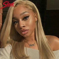 Eleganckie 28-calowe złote blond kolorowe peruki z ludzkich włosów 13X6X1 Koronkowe peruki z brazylijskich włosów 100% prawdziwe gotowe do noszenia Koronkowa peruka do cosplay