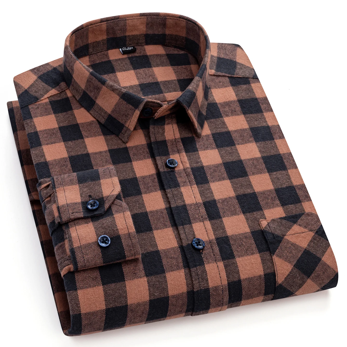 Pure Cotton Men's Plaid Shirt Long Sleeve Regular Slim Fit Casual Plus Sized Tops Fashion Spring Autumn New Male Checked Blouses