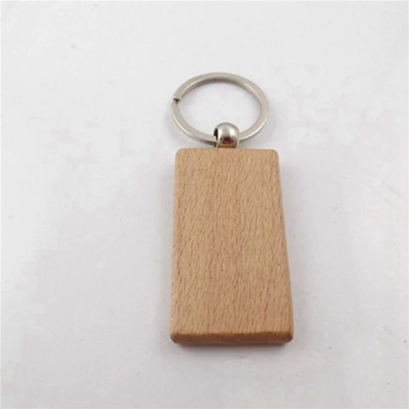 

240Pcs Blank Rectangle Wooden Key Chain DIY Wood Keychains Key Tags Can Engrave DIY Gifts