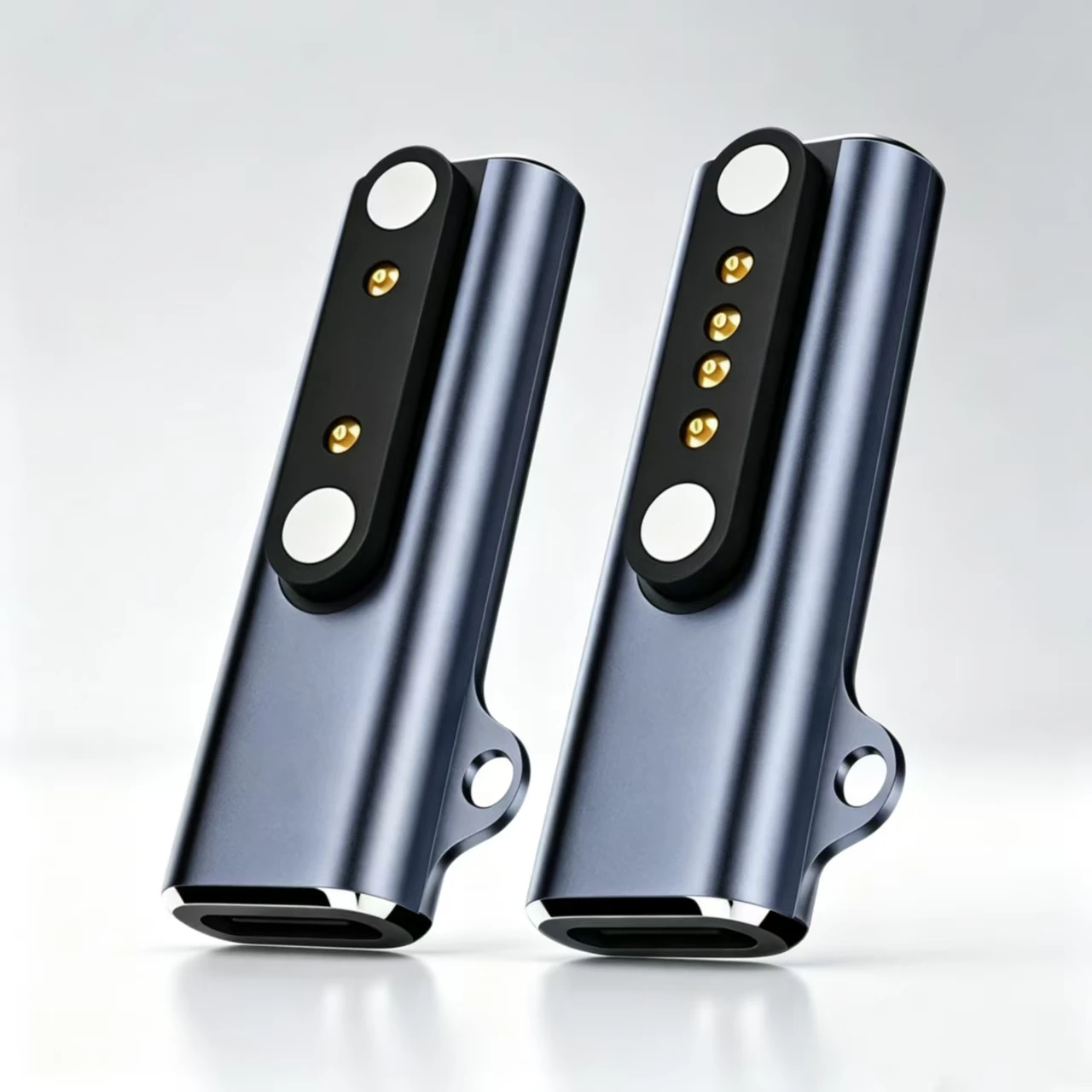 Magnetic Pogo‑Pin Charging Adapter, Type‑C Female to 7.62mm 2Pin/4Pin Connector for Smart Watch Bone Conduction Headphone
