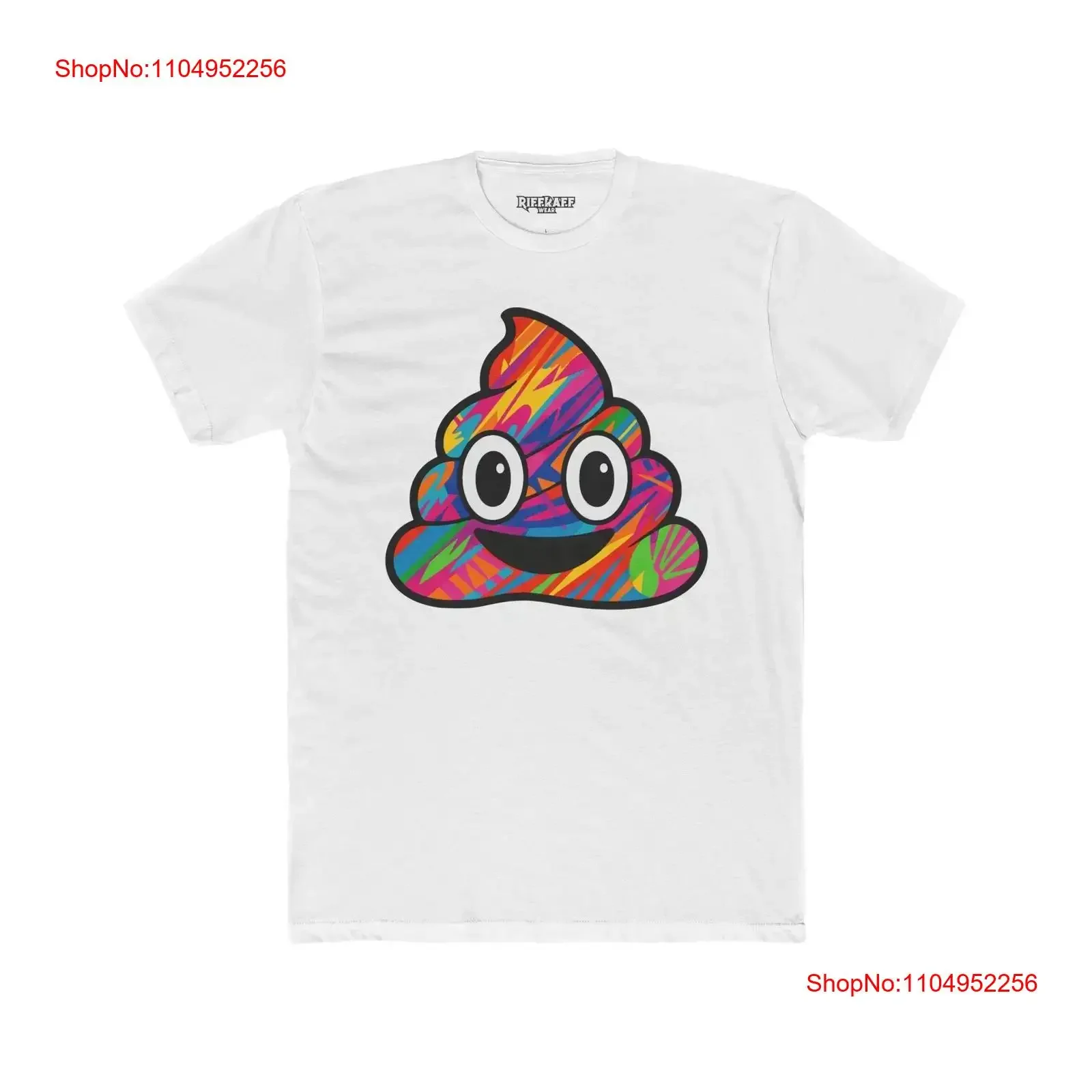 Camiseta colorida de algodón con dibujos de caca, ropa de Riff Raff, ropa de diseñador suave lavada vintage, cómoda, informal, Unisex