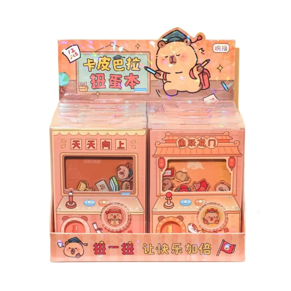 Portable Color Inner Page Capybara Notebook Shaking Gashapon Mahines Small Notepad Kawaii Cartoon Square Writing Pad Office