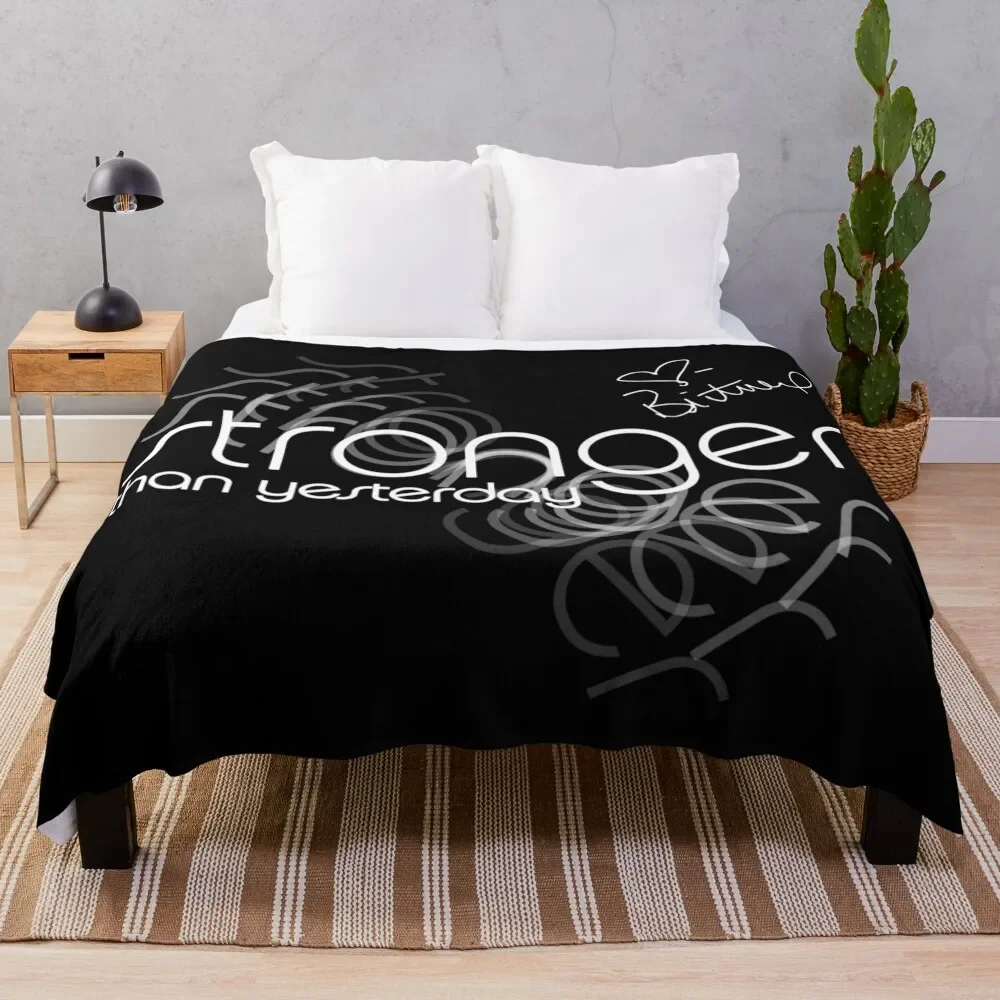 

Stronger than yesterday - Britney Spears signature and Stronger logo Throw Blanket