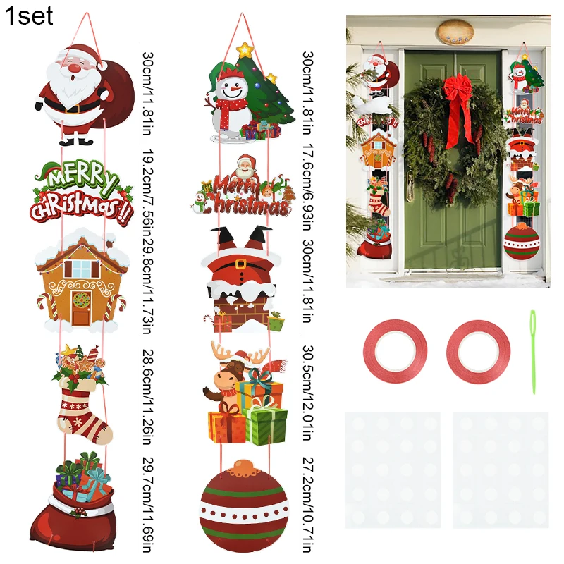 1set Merry Christmas Door Banner Decoration Santa Claus Couplet Xmas Tree Hanging Pendants Christmas Home Decor Navidad New Year - Image 5