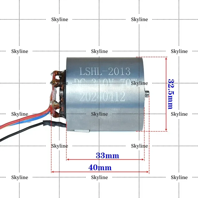 32.5Mm 100000 Rpm Miniature Brushless Duct Fan For Hair Dryer Ultra High Speed Motor DC310V 70W